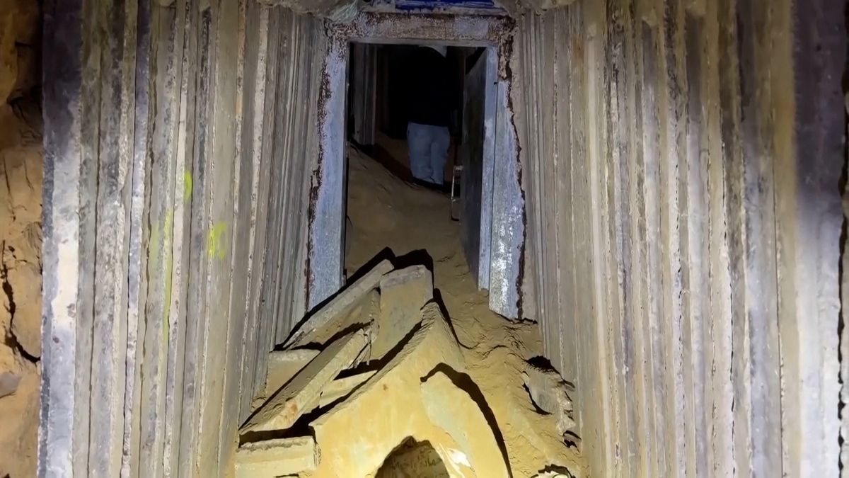 Pohled do jednoho z nejsložitějších podzemních tunelů v Gaze, který používaly špičky Hamásu